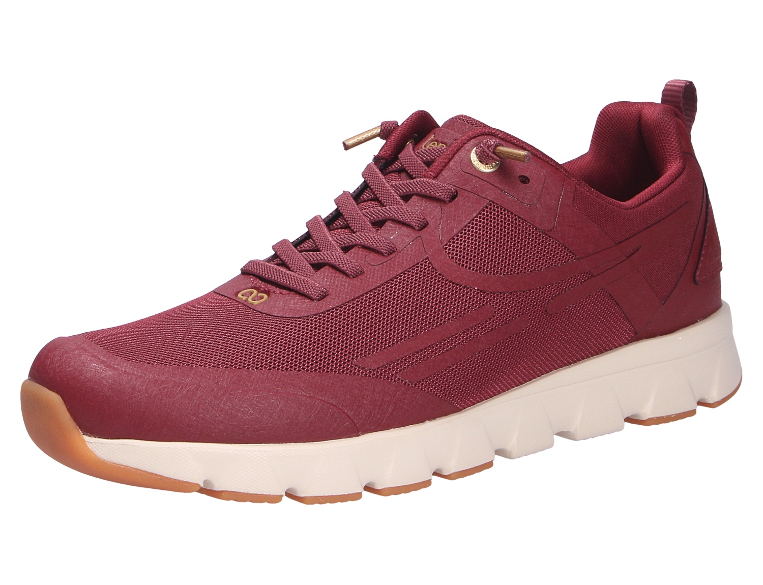 tenhaag 0003 Sneaker von tenhaag in Bordeaux, sportlicher Freizeitschuh mit Mesh-Obermaterial, Schnürung und weißer profilierter Sohle