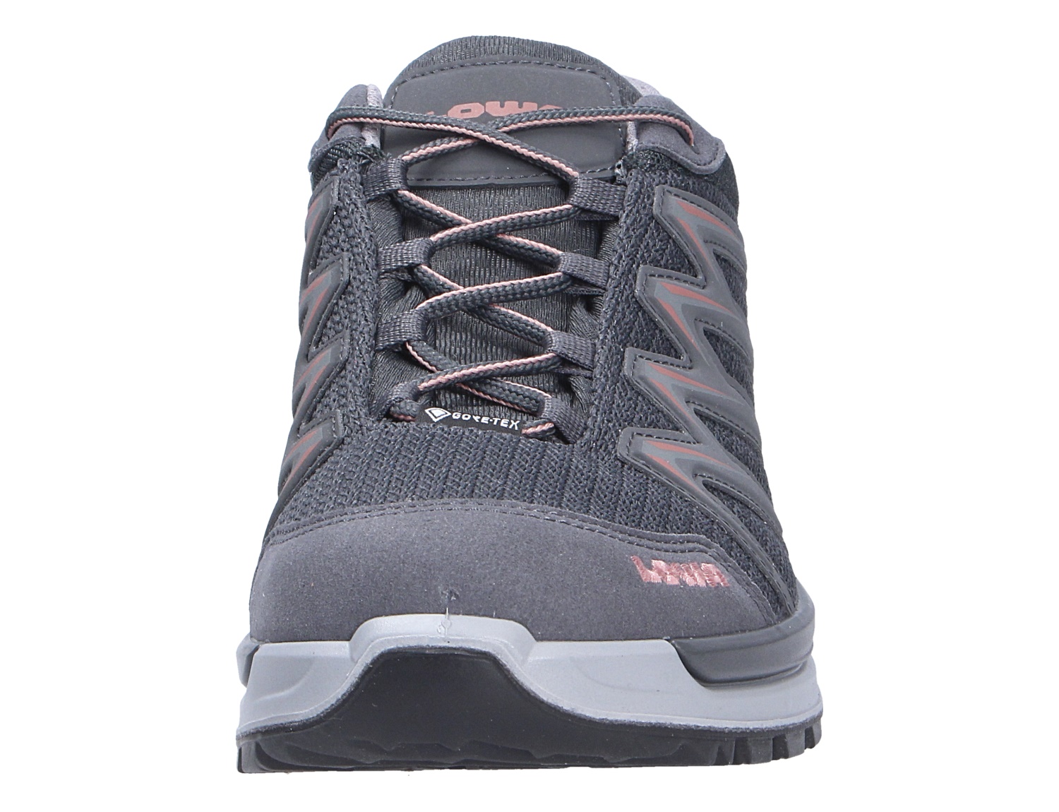 Vorderansicht des Lowa INNOX PRO GTX LO Ws Damen-Outdoorschuhs mit GORE-TEX in Dunkelgrau