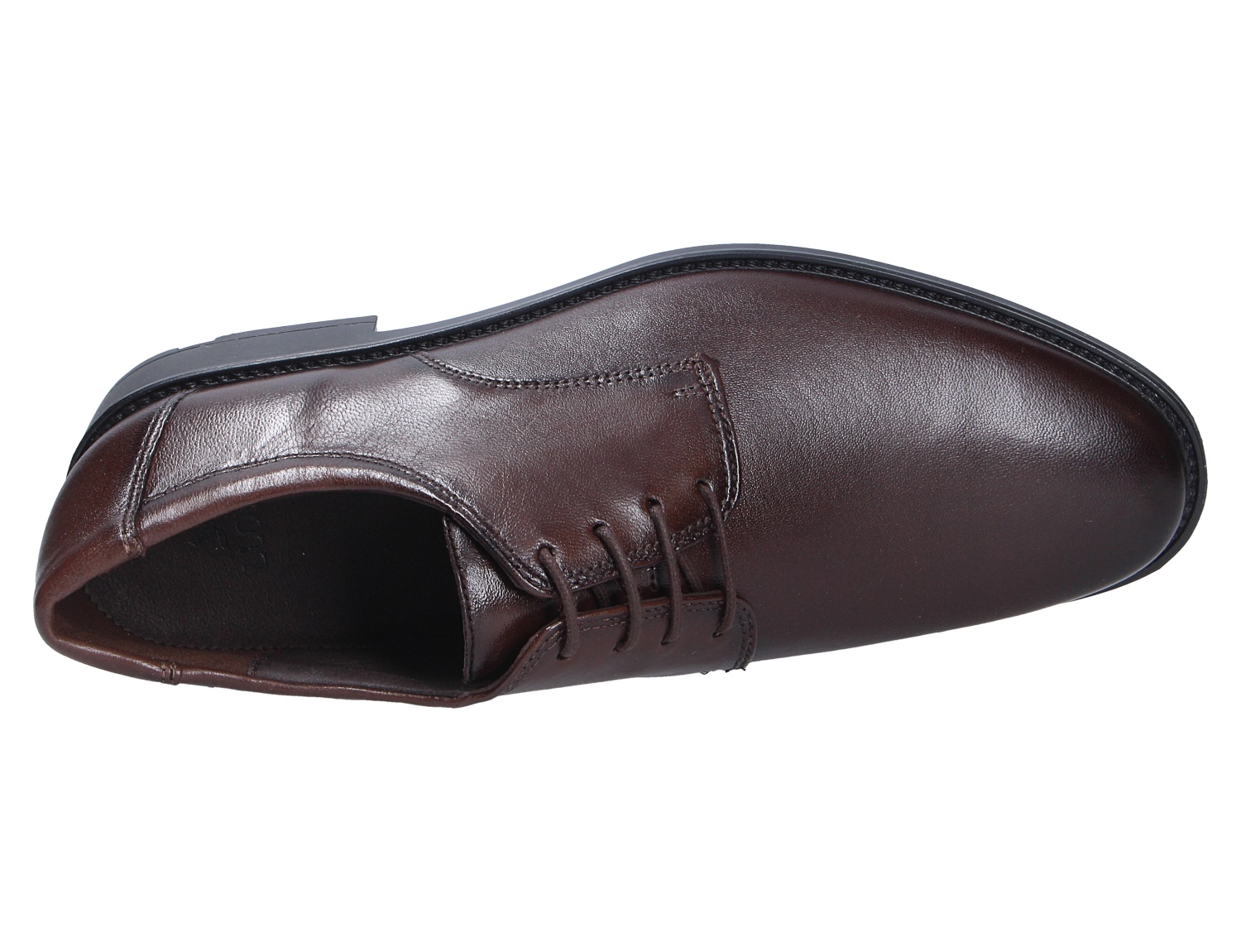 Lloyd CORE 110 eleganter Herren-Schnürschuh aus braunem Glattleder mit schlichter Schnürung und schwarzer Sohle, Ansicht von oben