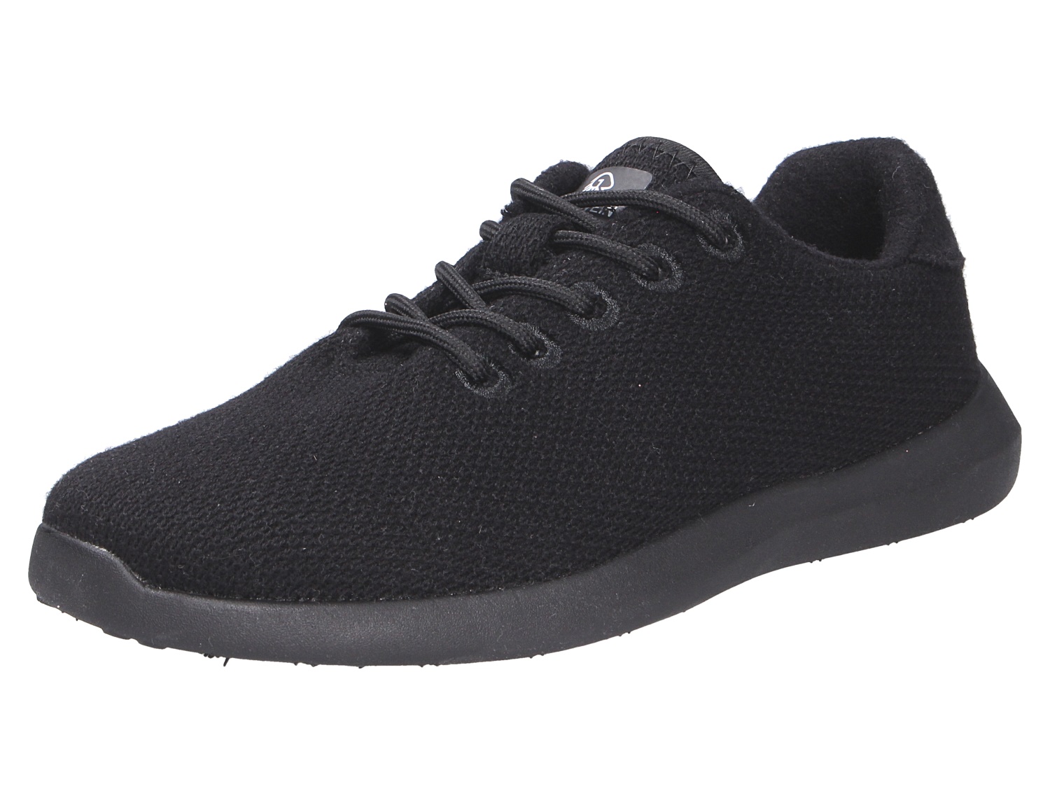 Giesswein MERINO WOOL KNIT WOMEN Damen-Sneaker aus schwarzer Merinowolle mit Schnürung und leichter Sohle