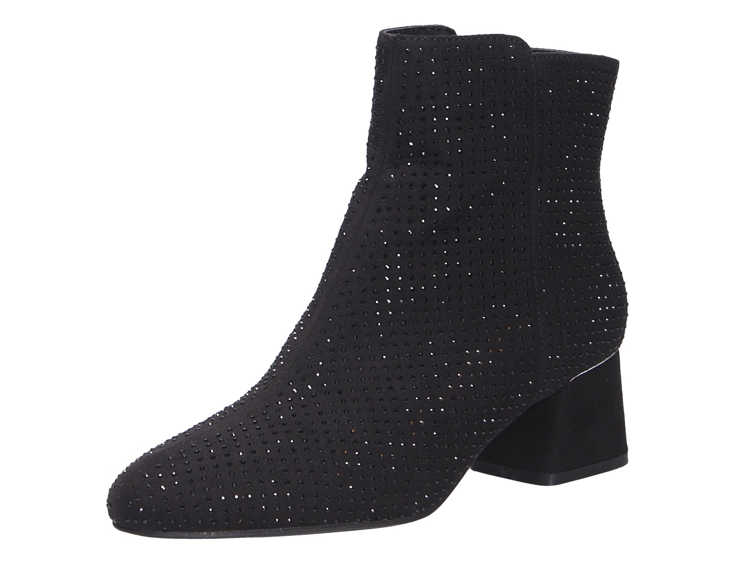La Strada Damen Stiefel in Schwarz, eleganter knöchelhoher Boot mit funkelnden Glitzersteinen und Blockabsatz