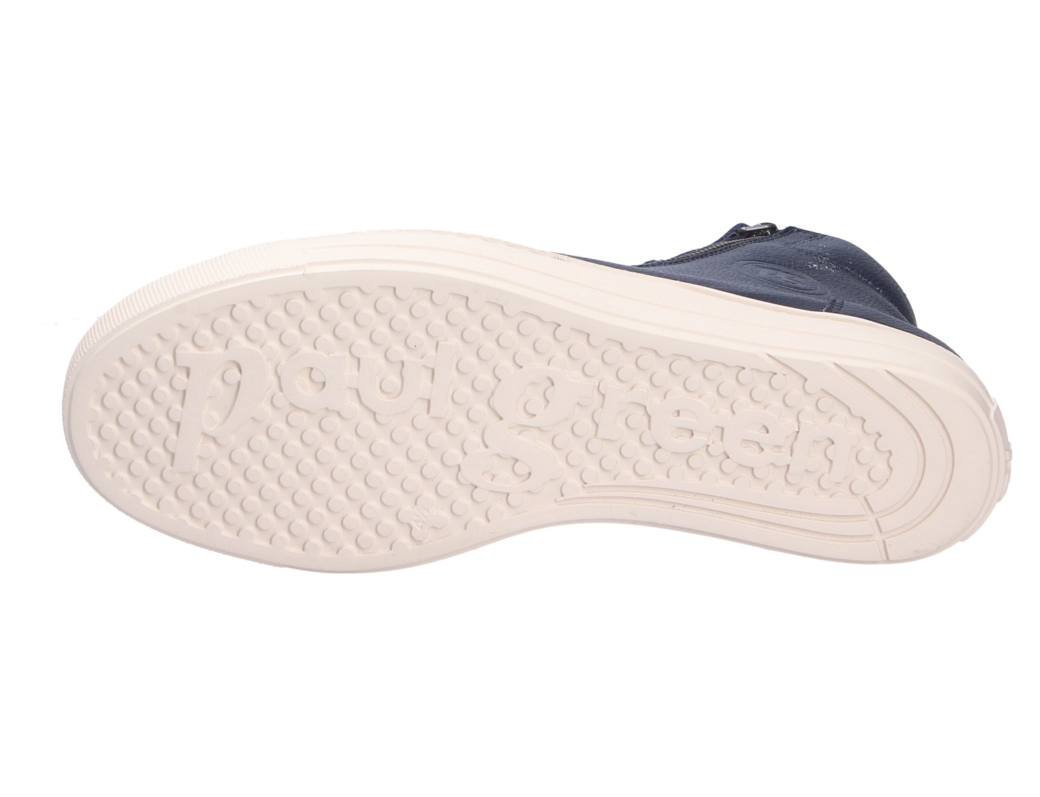 Sohlenansicht des Paul Green Damen Sneakers mit heller, strukturierter Laufsohle und Paul-Green-Logo