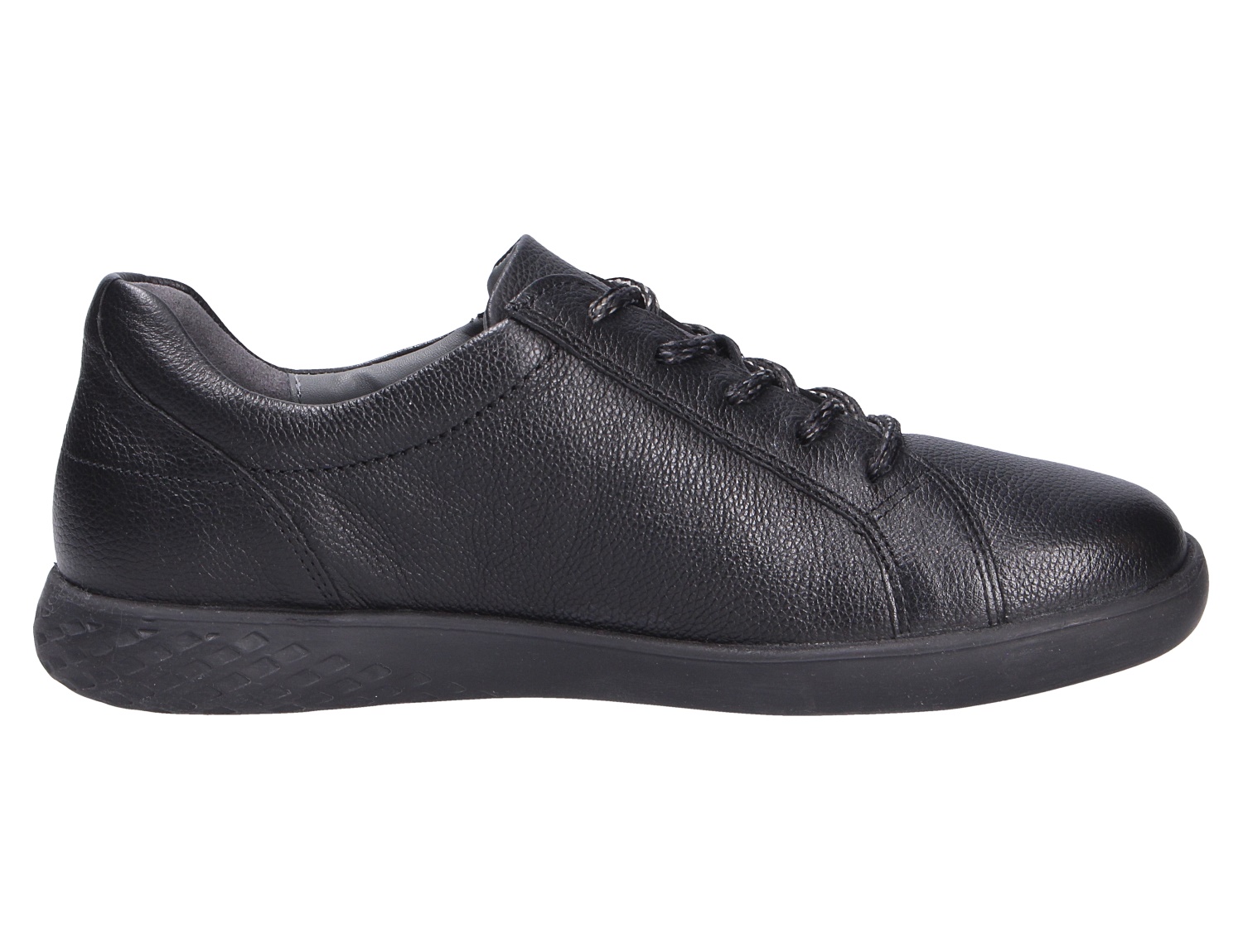 Waldläufer H-Cloé schwarzer Damen-Sneaker aus Leder mit Schnürung und bequemer Sohle, Seitenansicht