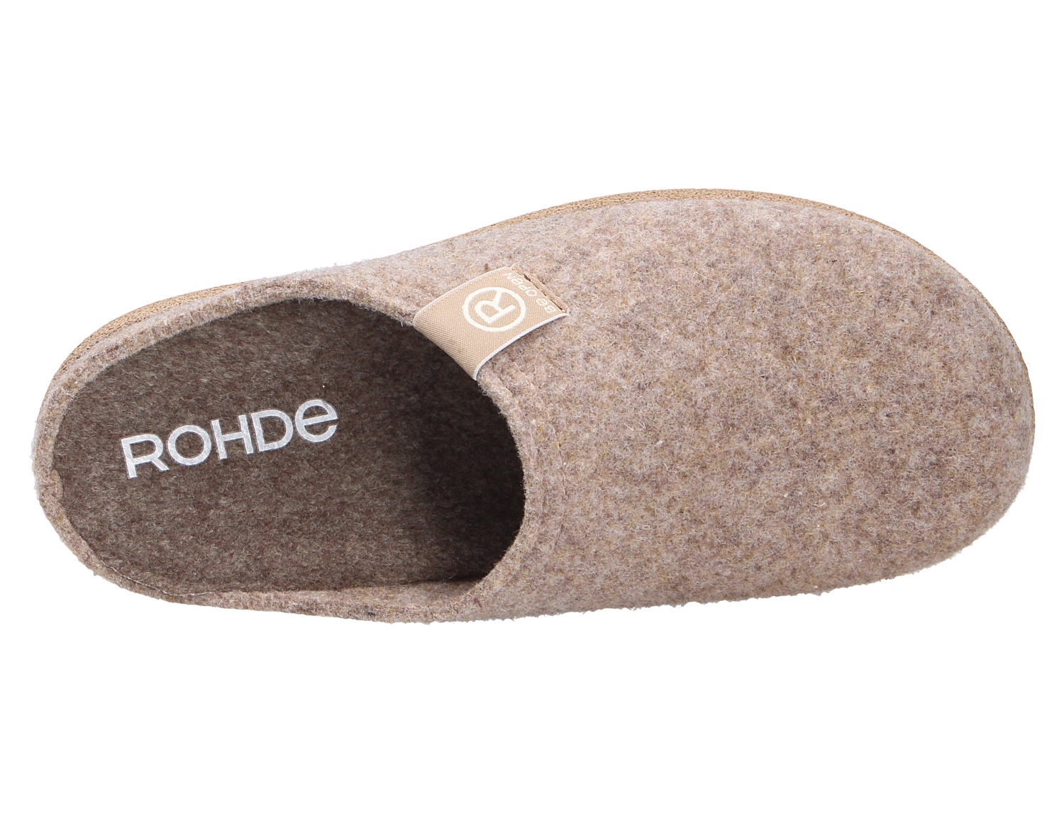 Rohde Crete Hausschuh aus Filz in Beige, bequeme geschlossene Pantoffel mit weicher Form