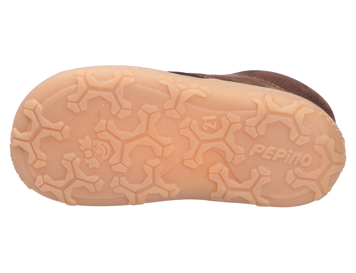 Detailansicht der Laufsohle des Ricosta Cory mit griffigem, rutschfestem Profil und Pepino-Prägung
