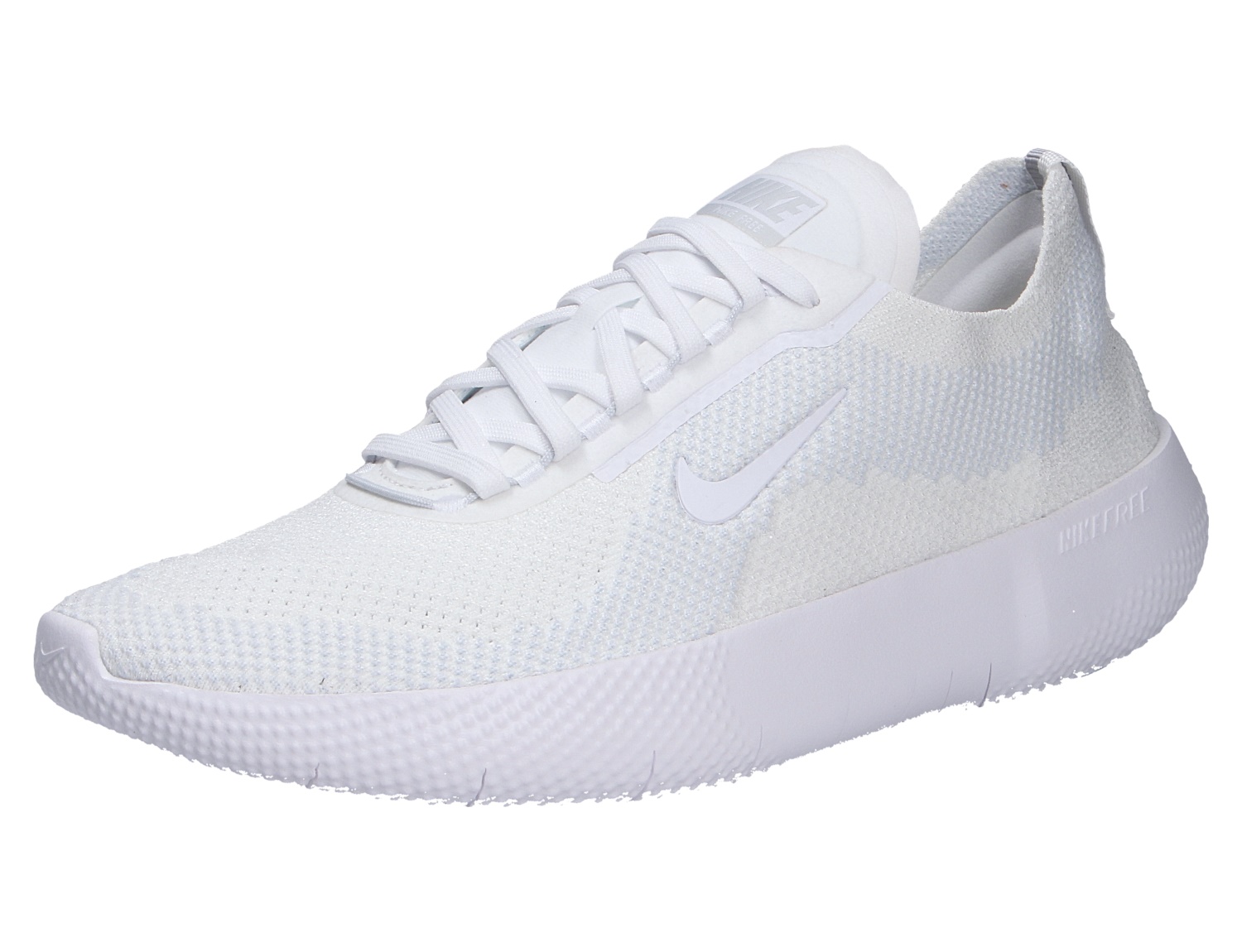Nike FREE 2025 Sneaker von Nike in Weiß, leichte Strick-Optik mit Schnürung und flexibler Free-Sohle in Seitenansicht