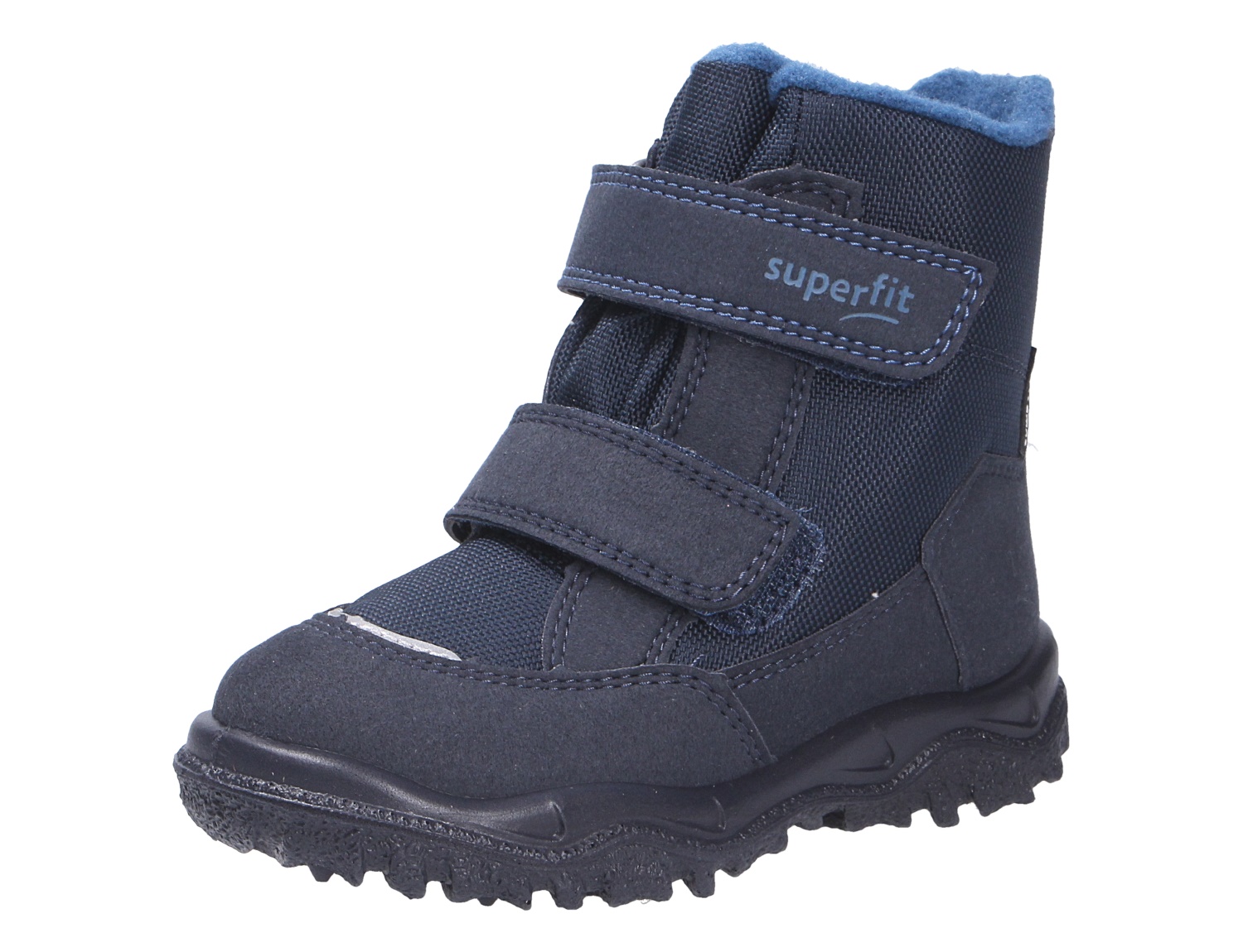 Superfit HUSKY1 dunkelblauer Kinder-Winterstiefel mit zwei Klettverschlüssen, warmem Futter und robuster Profilsohle