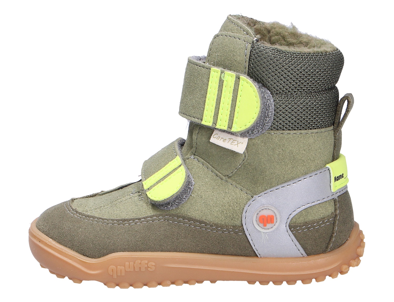 Ricosta Jungen Stiefel in Oliv, gefütterter Winterstiefel mit Klettverschluss, Care Tex und reflektierenden Elementen