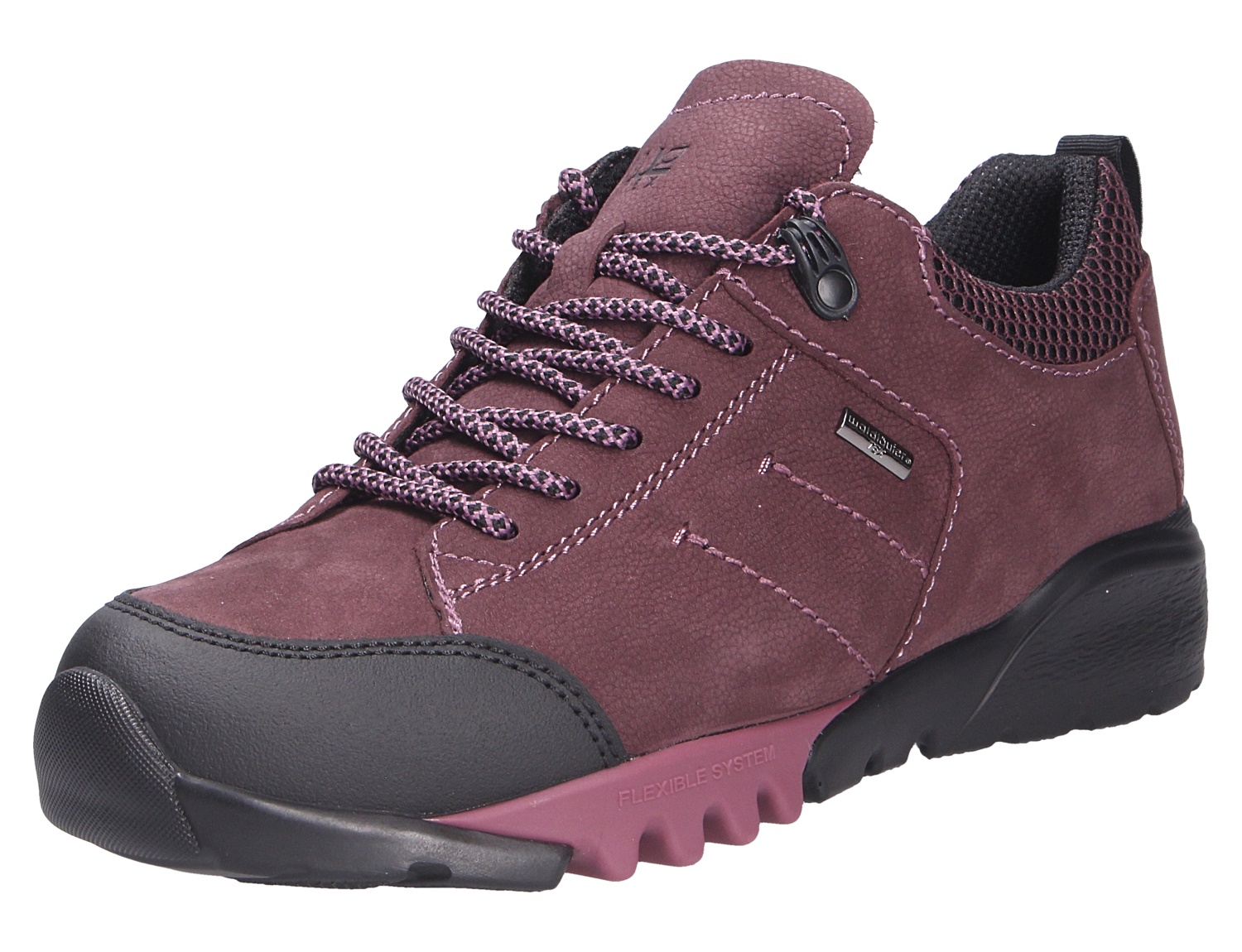 Waldläufer H-Amiata Damen-Sneaker in Bordeaux, sportlicher Halbschuh mit Schnürung, schwarzer Laufsohle und robustem Zehenschutz