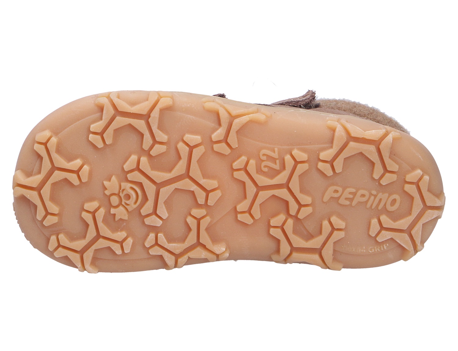 Unteransicht der Schuhsohle des Ricosta Cory mit griffigem Profil und flexibler Laufsohle in Nahaufnahme