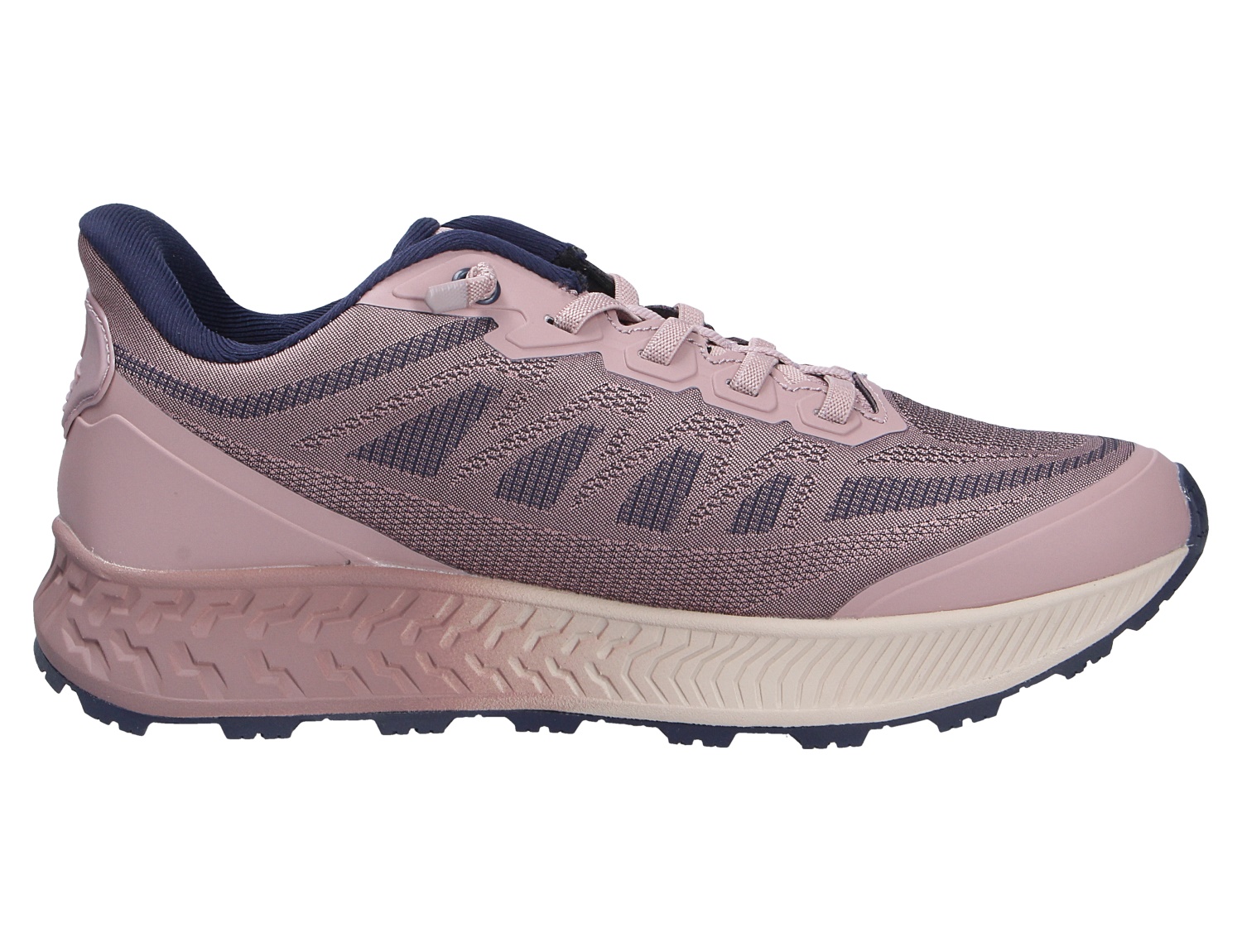 Waldläufer H-Milli Damen-Sneaker in Rosa mit dunkelblauen Details, sportlicher Schnürschuh in Seitenansicht