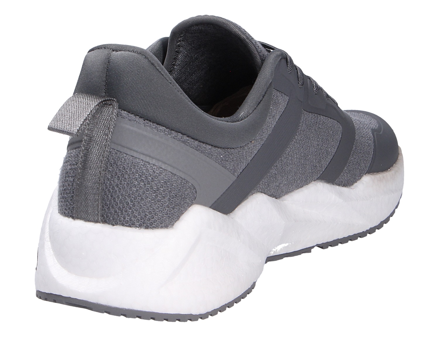 Giesswein WOOL PEAK MEN Herren-Sneaker in Grau mit weißer profilierter Sohle, Rück- und Seitenansicht