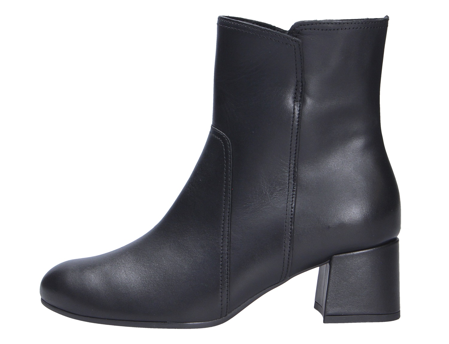 Gabor Damen Stiefel in Schwarz aus Glattleder, knöchelhoch mit seitlichem Reißverschluss und Blockabsatz