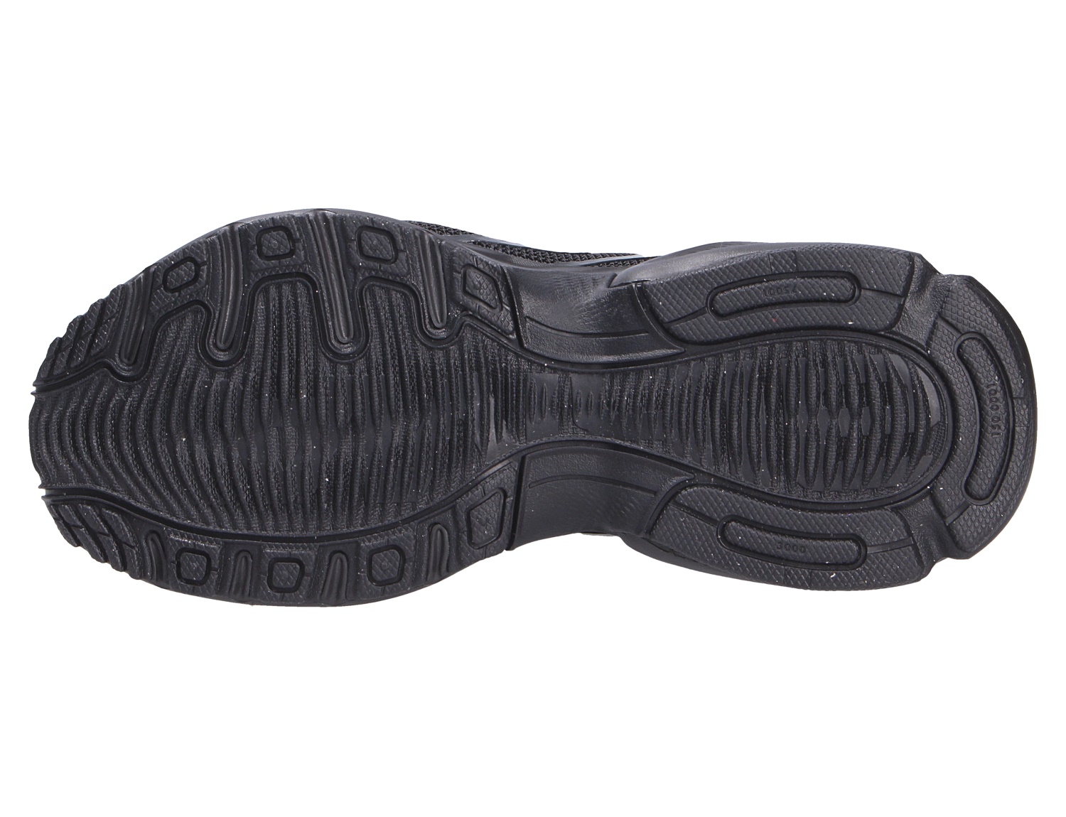 Unteransicht der schwarzen Außensohle des Nike Air Max Fire mit strukturiertem Profil und griffiger Laufsohle