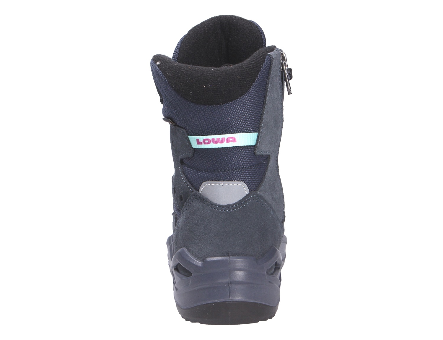 Rückansicht des Lowa LINO GTX HI JR, hoher wasserdichter Kinder-Wanderschuh mit GTX-Membran und Reißverschluss