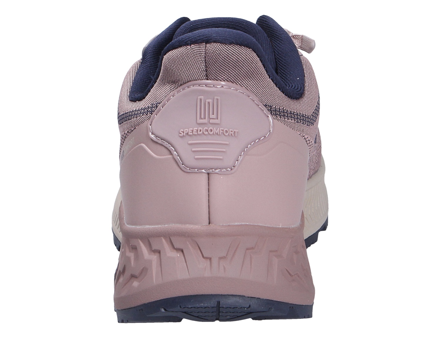 Rückansicht des Waldläufer H-Milli Sneakers in Rosé mit gepolstertem Schaft, Speedcomfort-Fersendetail und profilierter Laufsohle