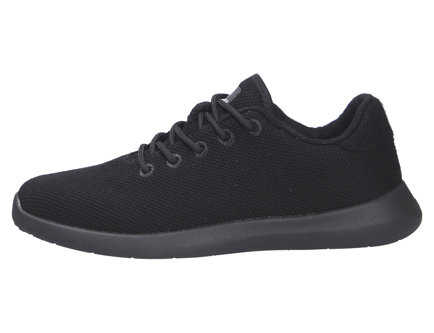 Schwarzer Giesswein MERINO WOOL KNIT MEN Herren-Sneaker aus Merinowolle mit Schnürung und leichter Sohle in Seitenansicht