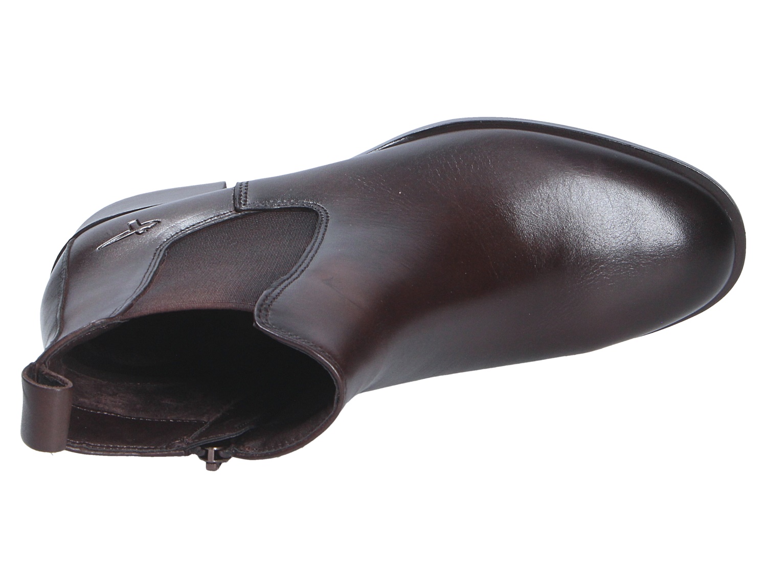 Tamaris Damen Stiefel in Dunkelbraun, eleganter Chelsea-Boot aus glattem Leder mit seitlichem Stretch-Einsatz