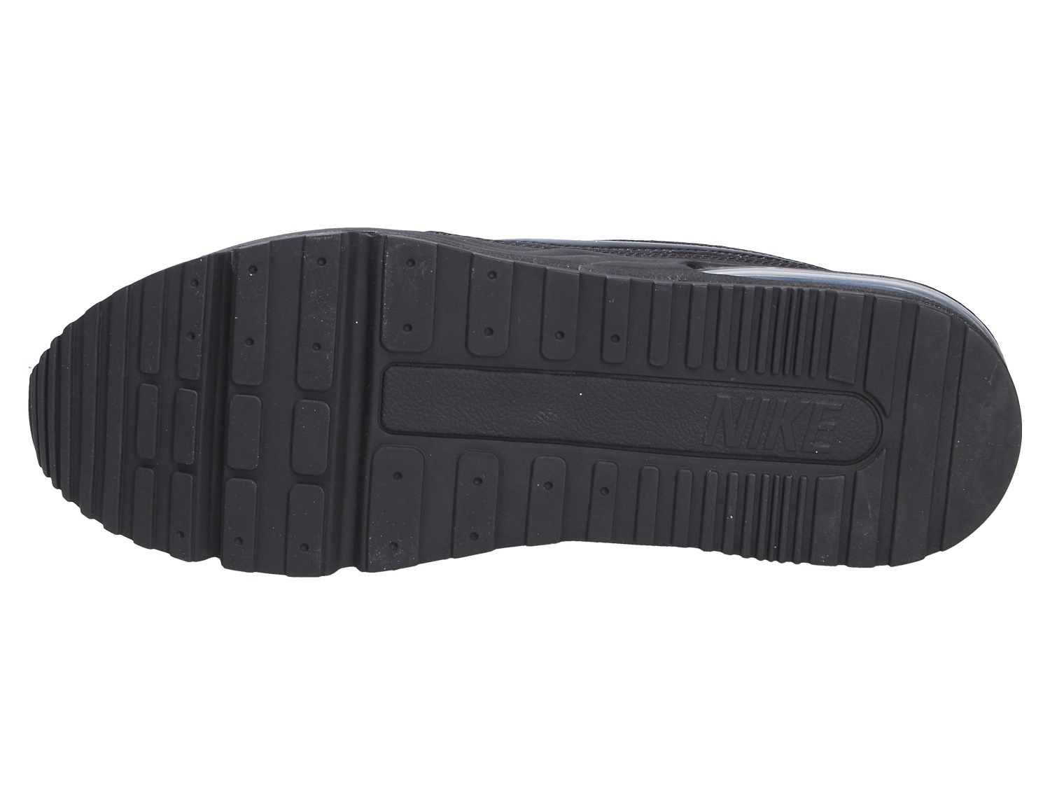 Unteransicht der schwarzen Außensohle des Nike Air Max LTD 3 mit profiliertem Laufsohlen-Design und Nike Logo