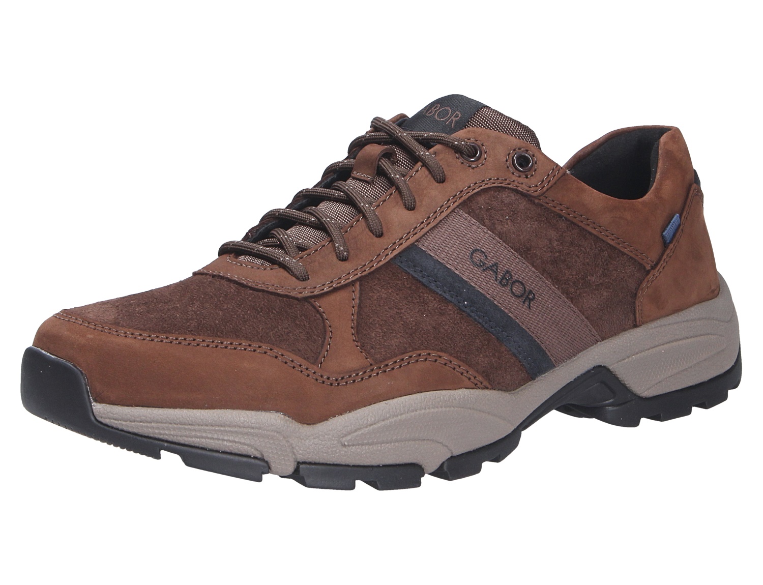 Pius Gabor Evolution Herren-Sneaker in Braun mit Schnürung, Veloursleder und markanter Laufsohle