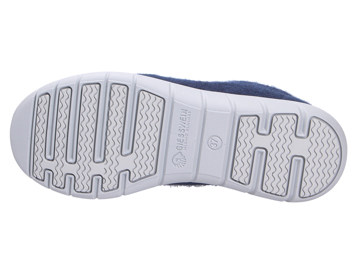 Unteransicht der profilierten Laufsohle des Giesswein MERINO RUNNERS WOMEN Damen-Sneakers in Grau