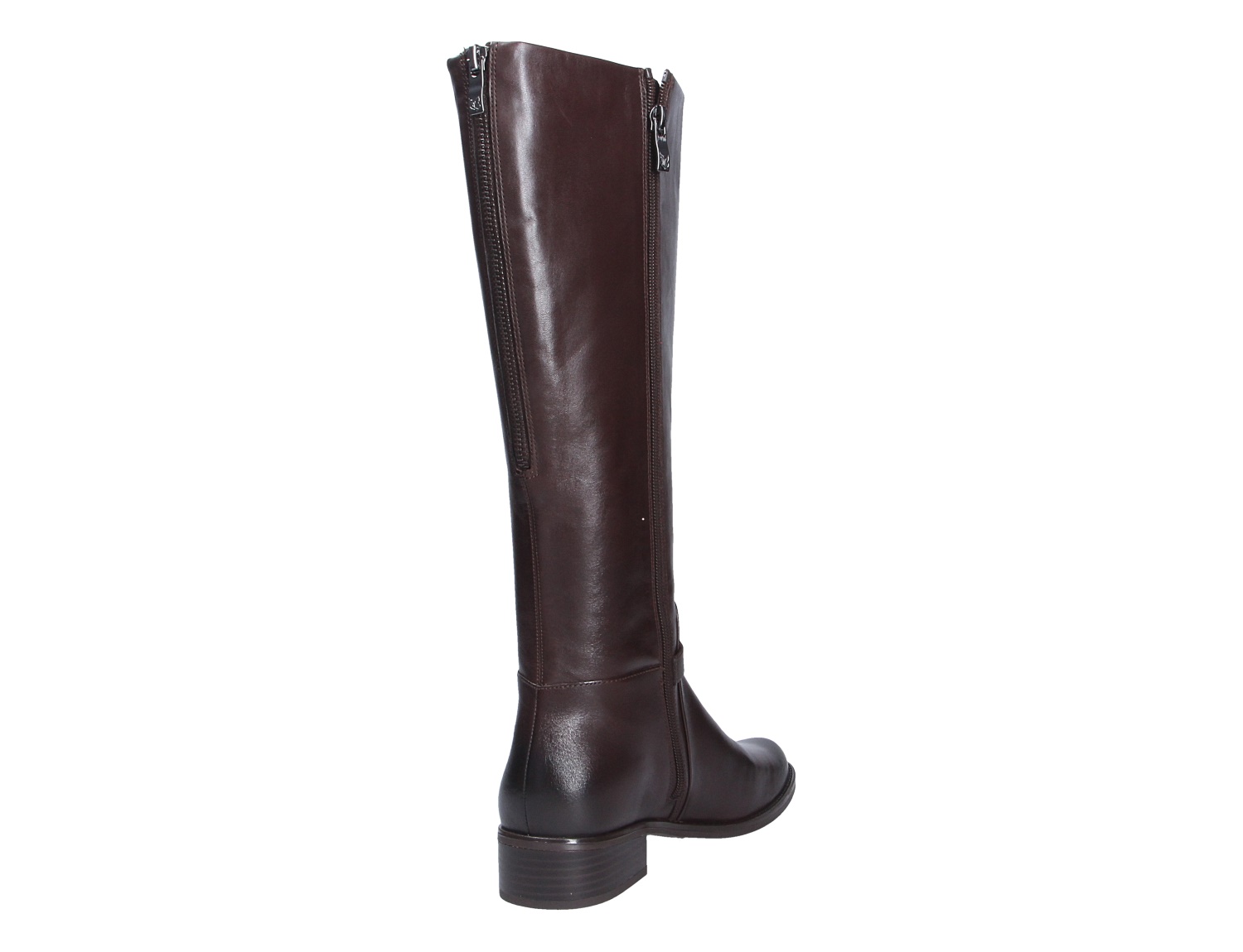 Caprice Damen Stiefel in Braun aus Leder, hoher Schaft mit seitlichem Reißverschluss, Rückansicht