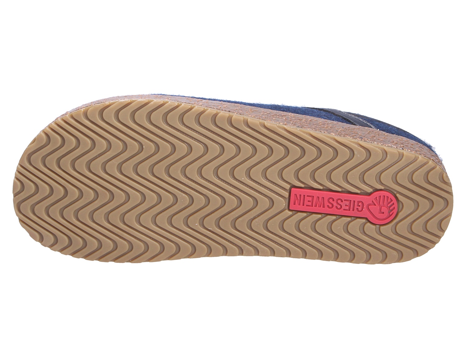 Unteransicht des Giesswein WOOL CLOG mit rutschhemmender, profilierter Laufsohle in Braun