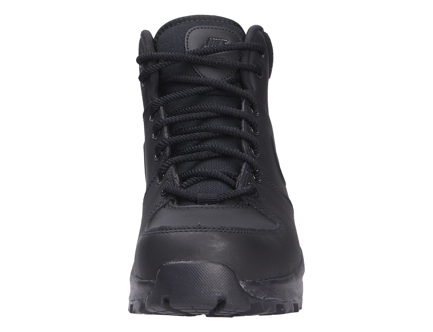 Frontansicht des schwarzen Nike MANOA Boots mit robuster Schnürung und griffiger Sohle