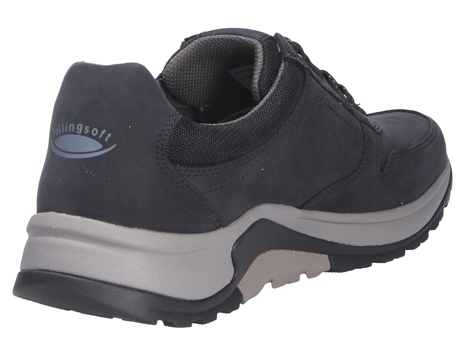 Pius Gabor Herren Schnürschuhe in Dunkelblau mit robuster Profilsohle und gepolstertem Schaftrand, Rück- und Seitenansicht