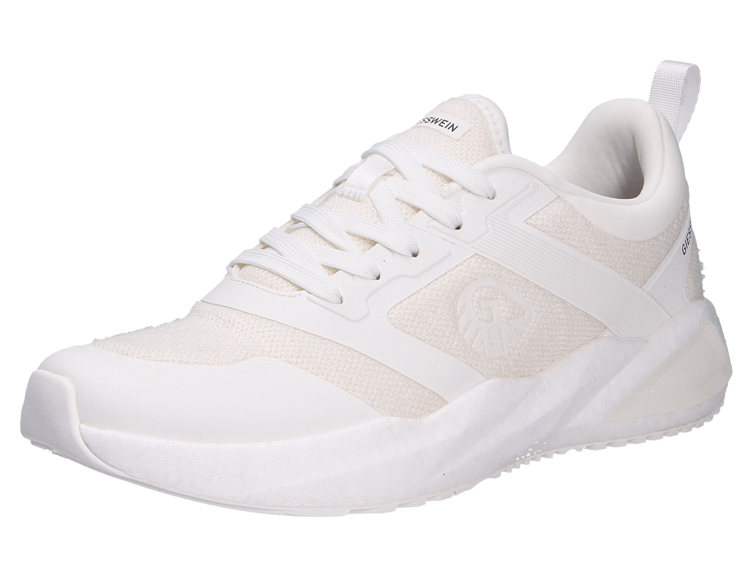Giesswein WOOL PEAK WOMEN Damen-Sneaker in Weiß mit Schnürung, Profilsohle und sportlichem Design in Seitenansicht