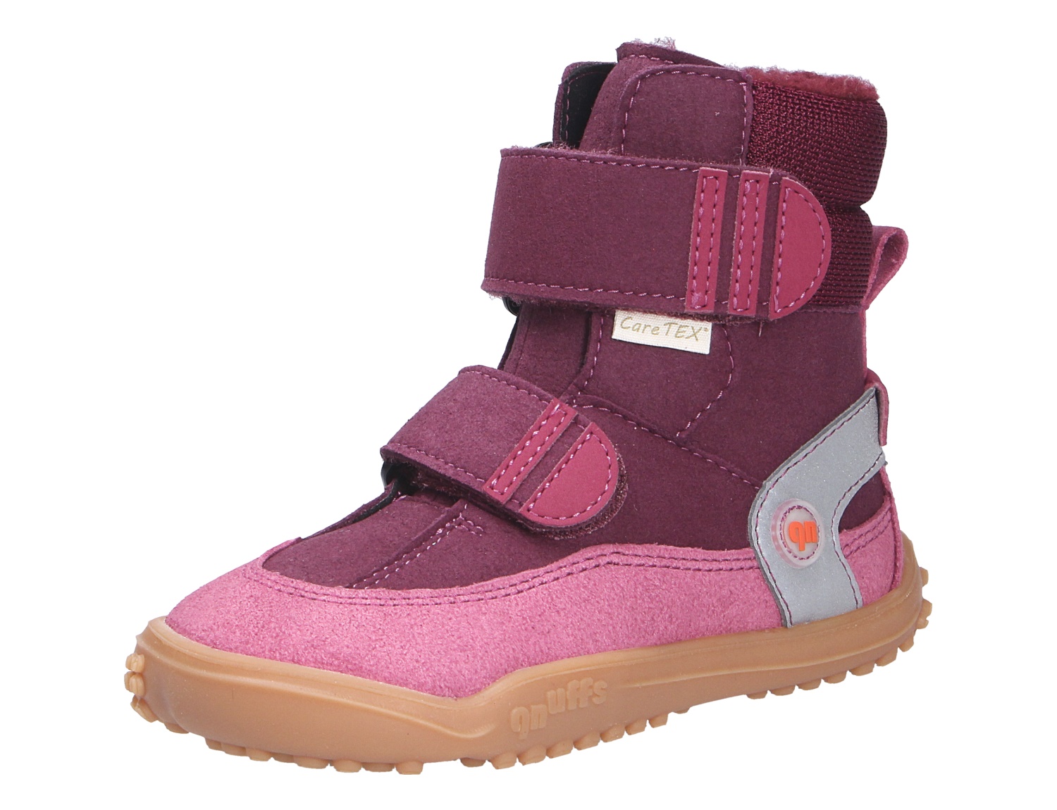 Ricosta Mädchen Stiefel in Beere und Rosa, warmer Kinderstiefel mit zwei Klettverschlüssen, CareTex-Membran und rutschfester Profilsohle