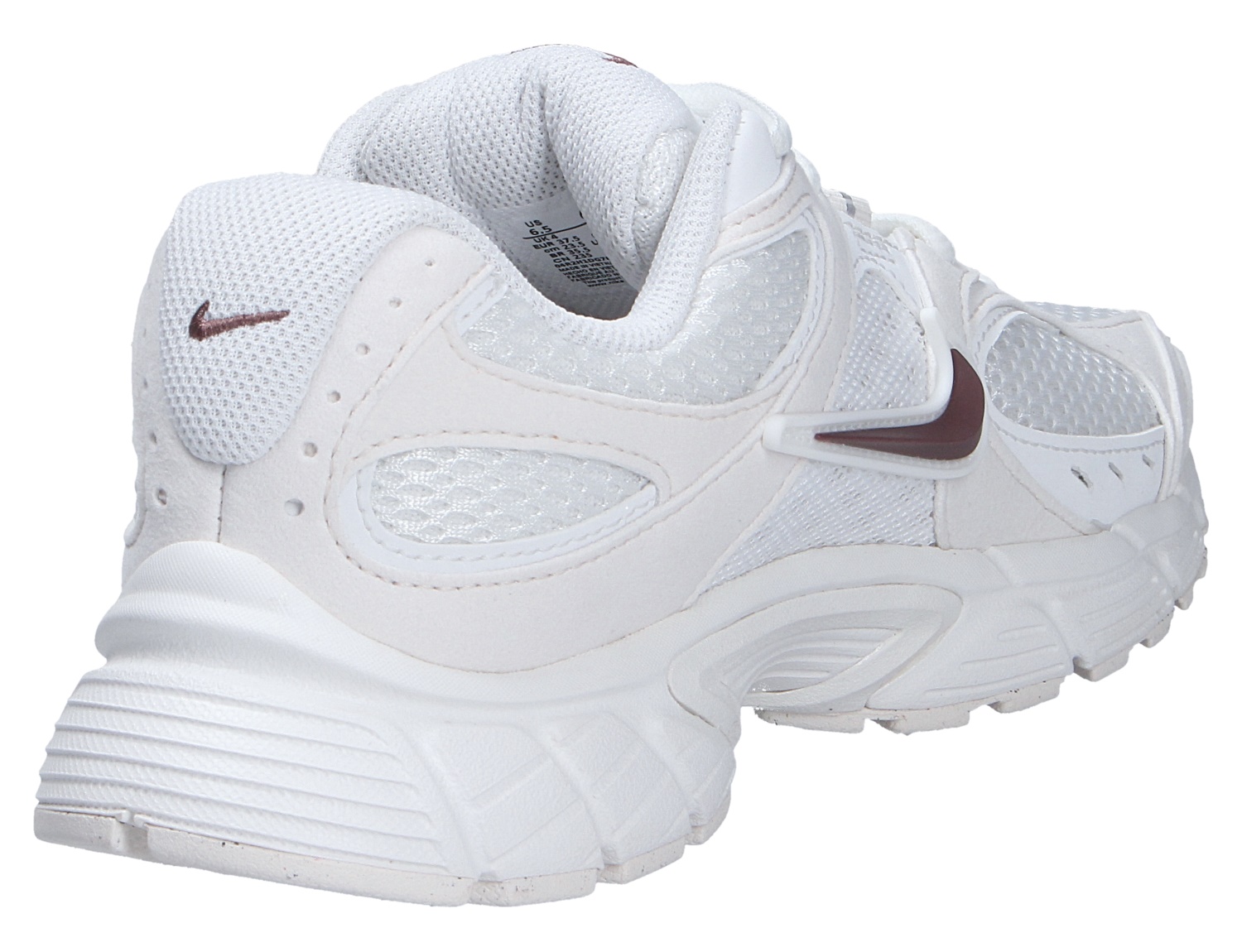 Nike V5 RNR Sneaker in Weiß, Rück- und Seitenansicht mit gepolstertem Schaft, Mesh-Obermaterial und markanter Laufsohle