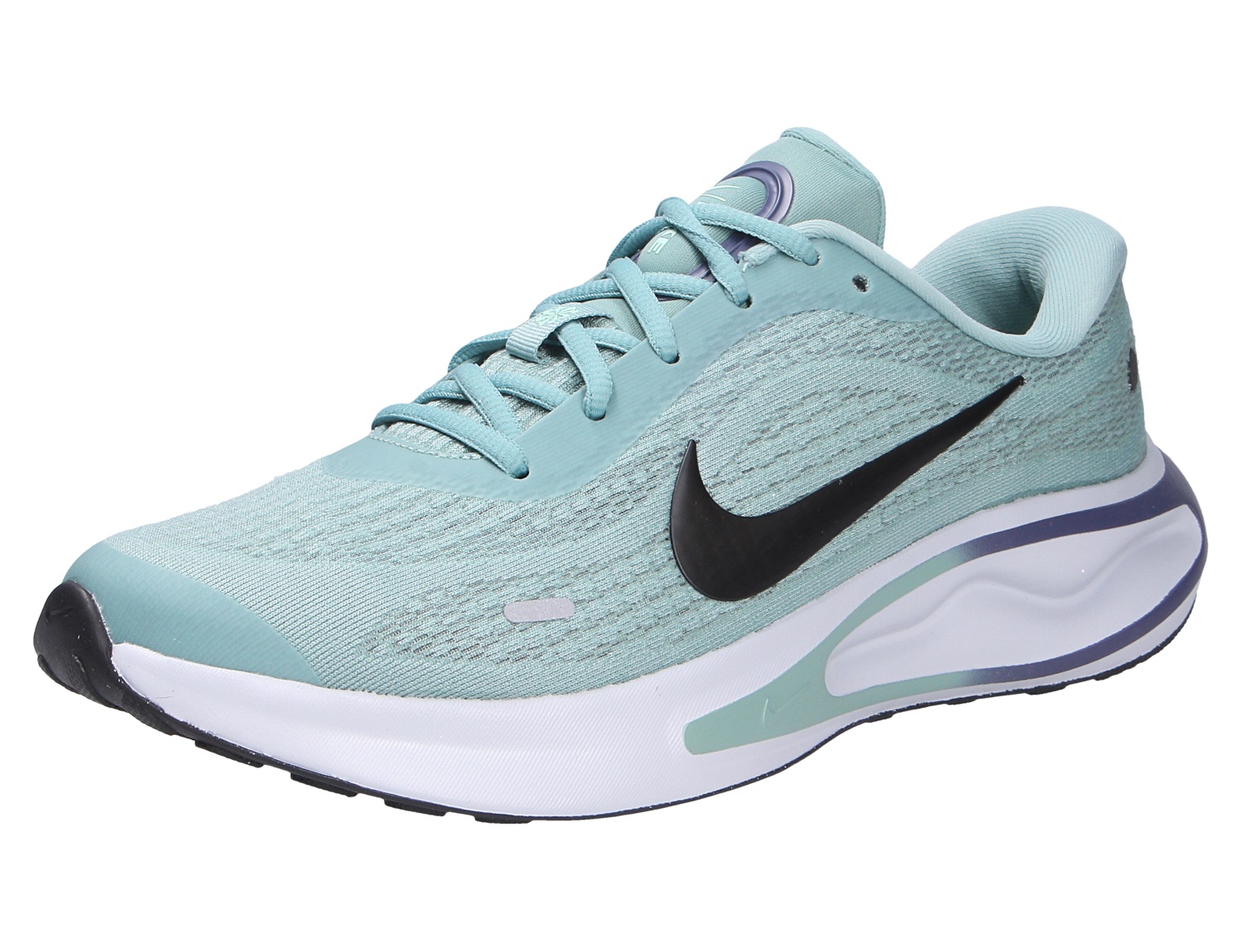 Nike Journey Run Men's Road Herren-Sneaker in Grün, leichter Road-Schuh mit weißer Dämpfungssohle und schwarzem Swoosh, ideal für Alltag und Freizeit