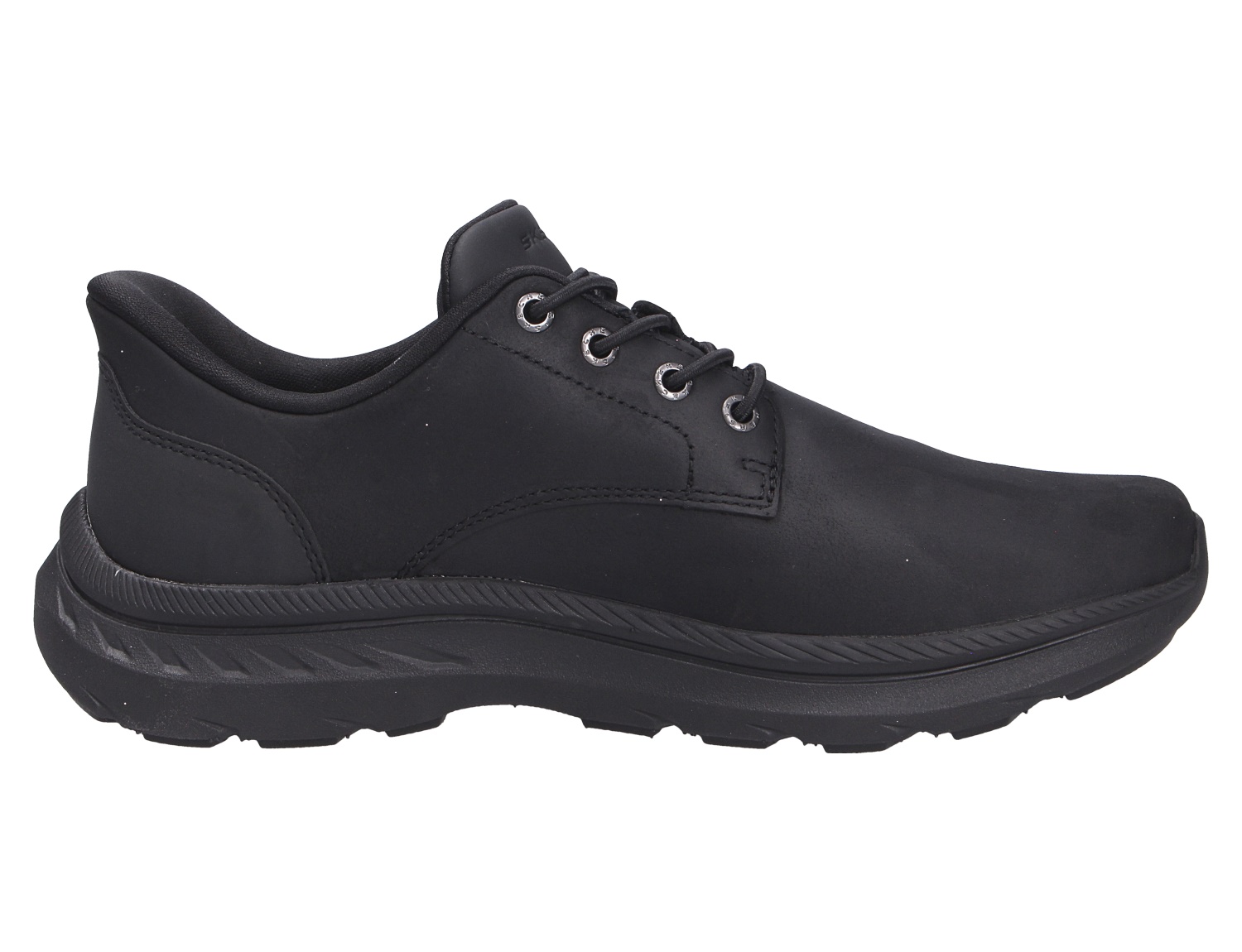 Skechers Herren Halbschuhe in Schwarz mit Schnürung und robuster Sohle, Seitenansicht