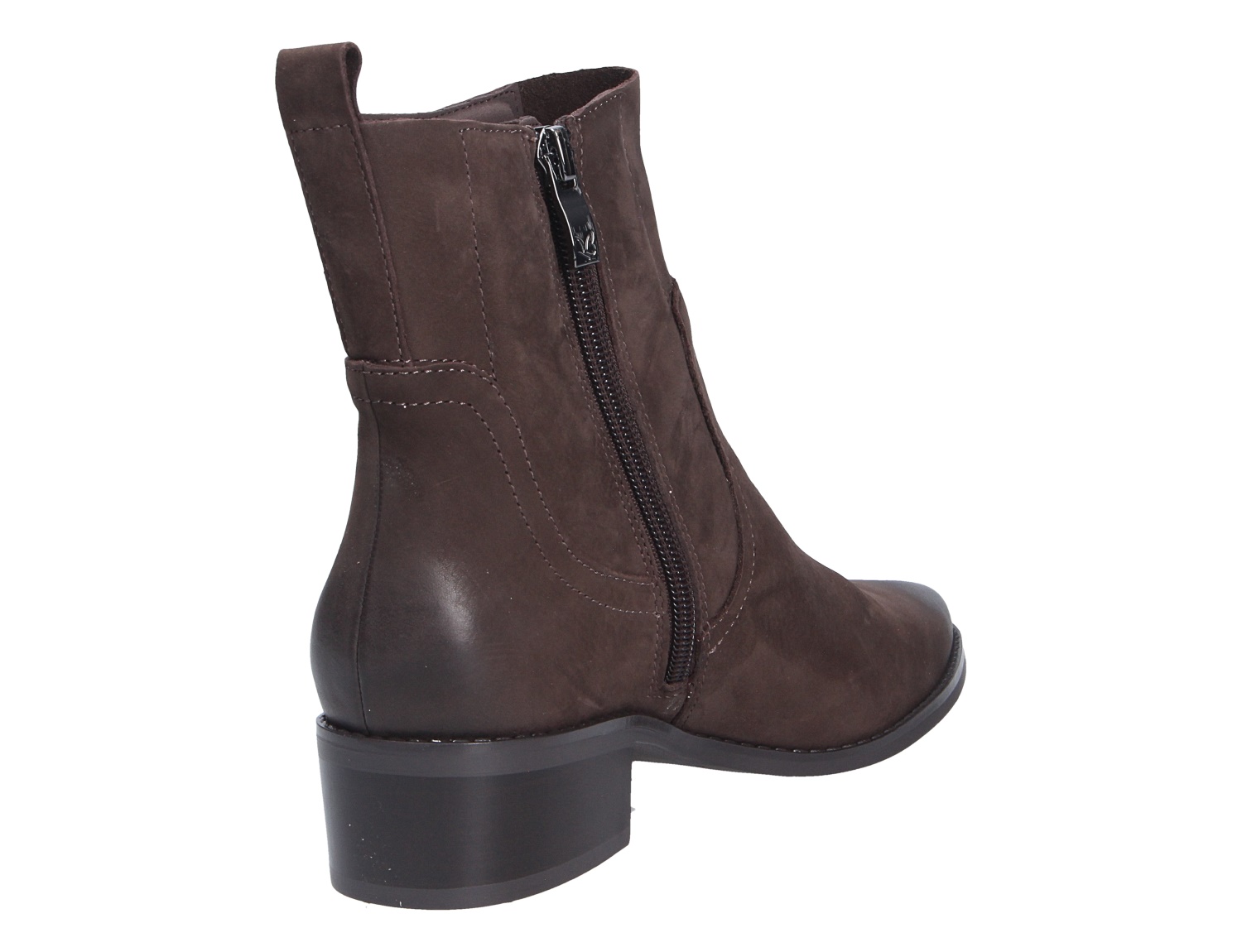 Caprice Damen Stiefel in Braun aus Lederoptik, knöchelhoch mit seitlichem Reißverschluss und stabilem Blockabsatz