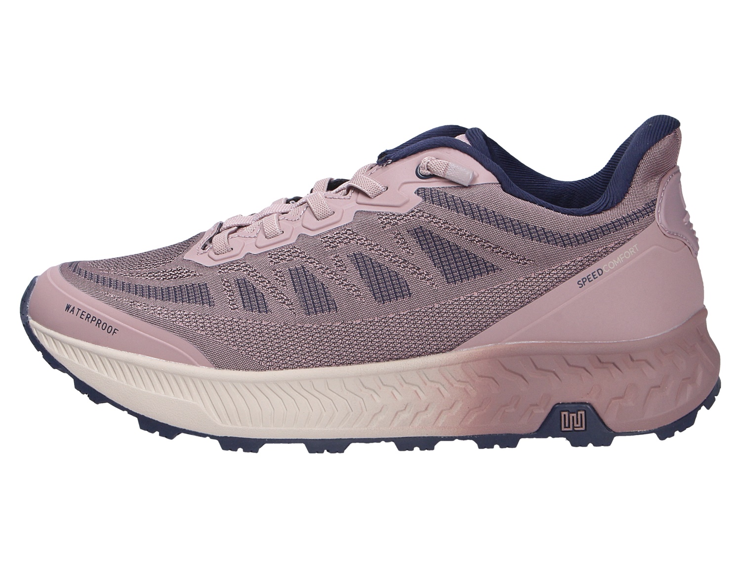 Waldläufer H-Milli wasserdichter Sneaker in Rosa mit profilierter Sohle und seitlicher Ansicht