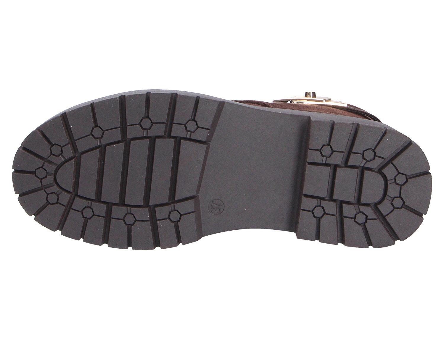 Ansicht der Unterseite der La Strada Damen Stiefel mit robuster, profilierter Laufsohle in Schwarz