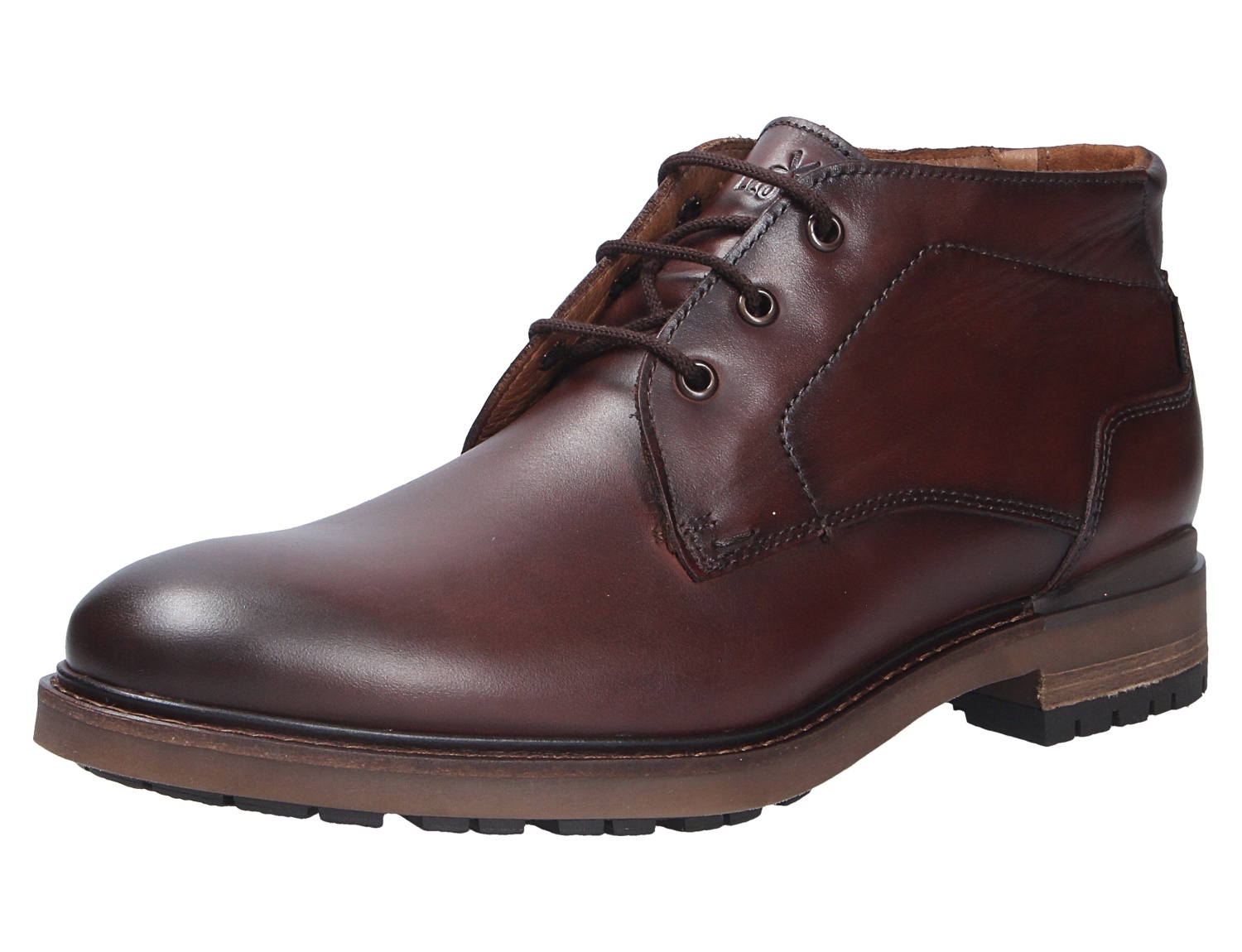Brauner Herren-Schnürboot aus Glattleder mit Profilsohle, Modell VIBE 327GL von Lloyd