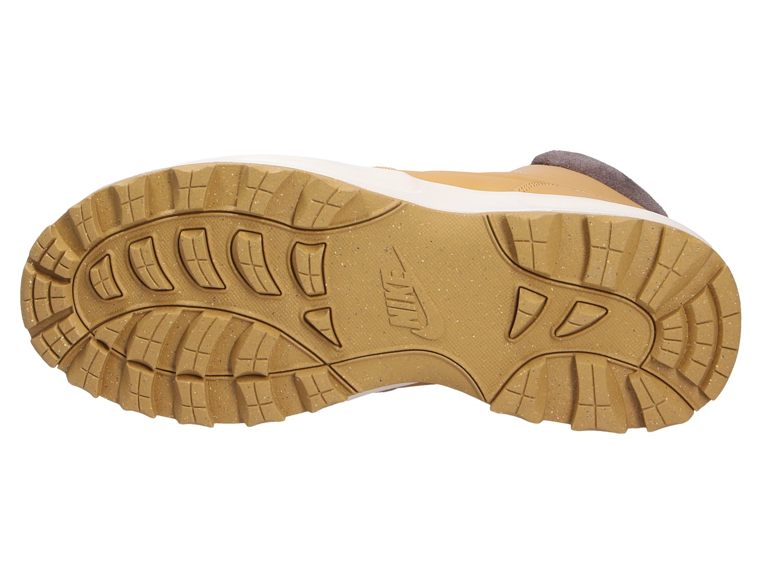 Detailansicht der profilierten Gummisohle des Nike MANOA Schuhs mit griffigem Outdoor-Profil in Braun