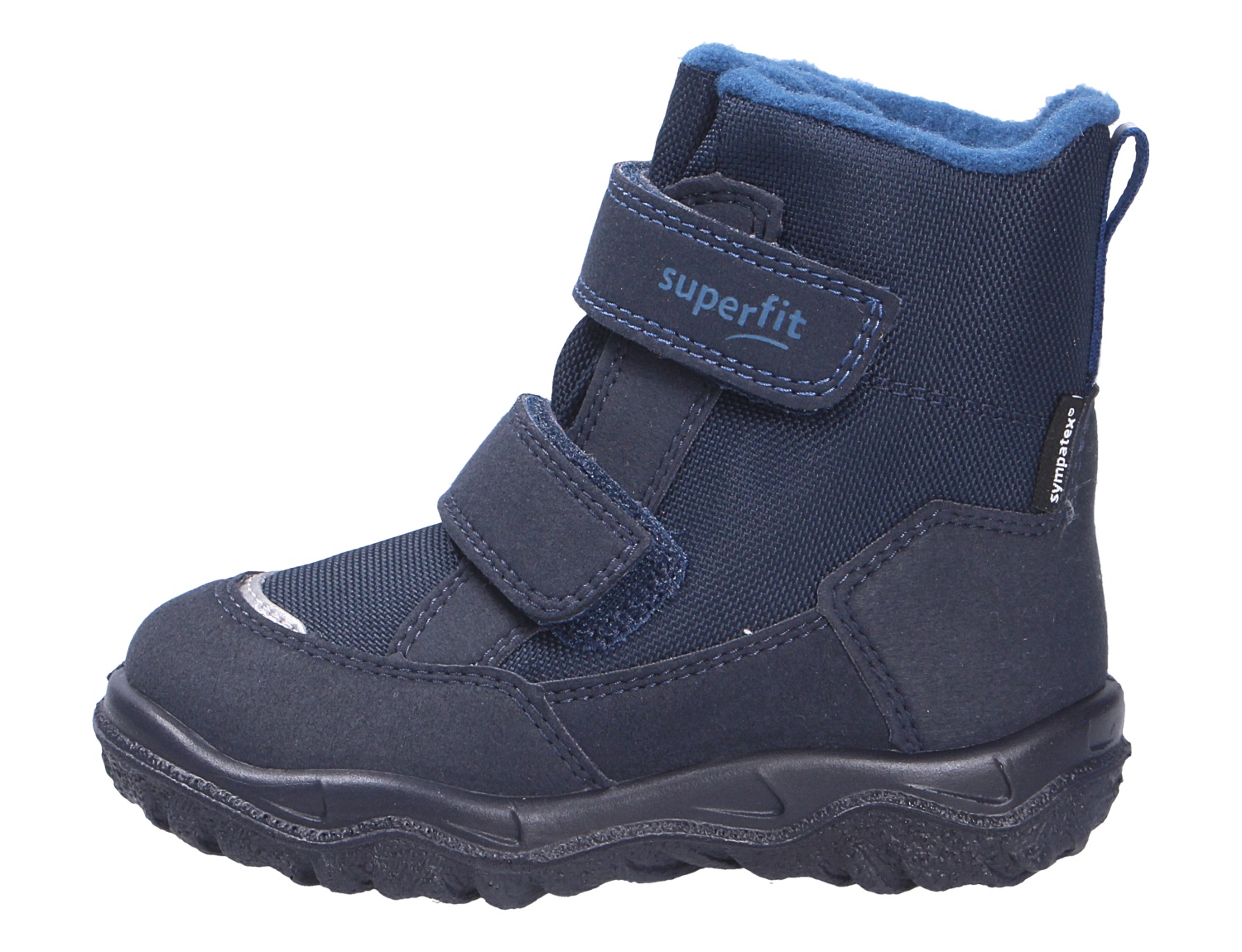 Superfit HUSKY1 Kinder-Winterstiefel in Dunkelblau mit zwei Klettverschlüssen, warmem Innenfutter und robuster Sohle